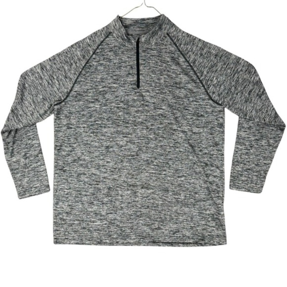 Under Armour‎ Men's XL Grey 1/4 Zip Pullover Shirt Heatgear Long Sleeve Athletic